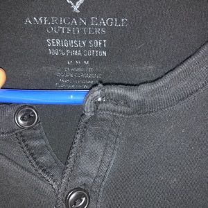 American Eagle Outfitters Shirts - Black mid button down t shirt American Eagle Outfitters Shirts - Black mid button down t shirt